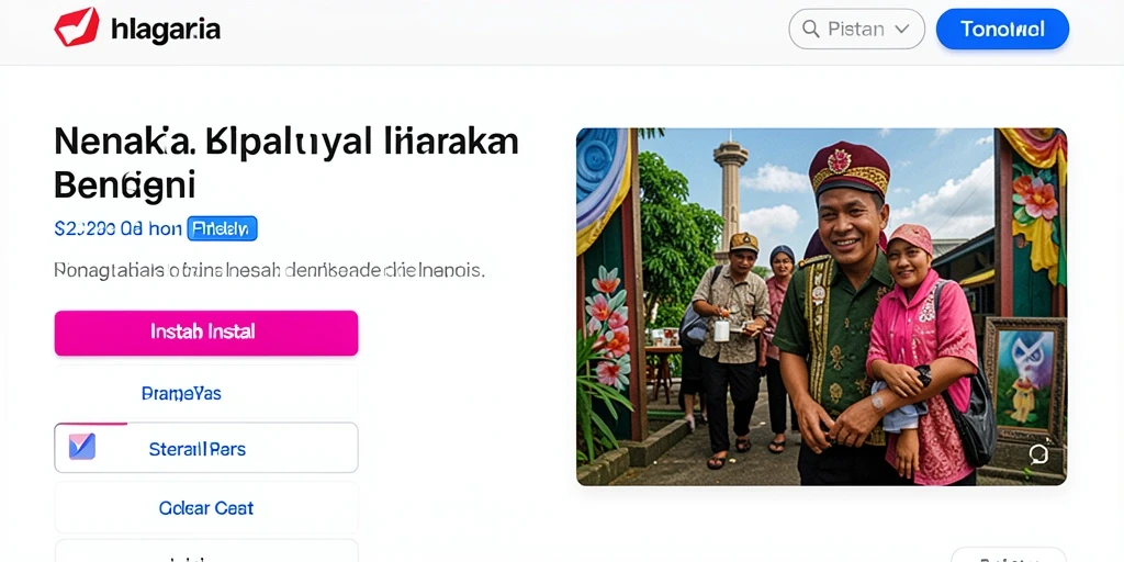 Tampilan utama yang menawan dengan pilihan karakter.