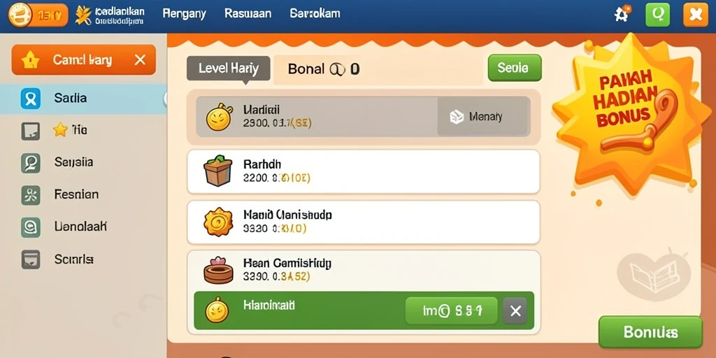 Tampilan menu utama yang menarik dan interaktif.