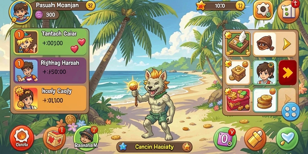 Tampilan awal game yang menarik dan intuitif.